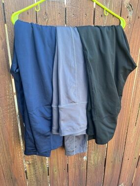 Athletic Stretch Leggings Trio - Navy, Gray, Black